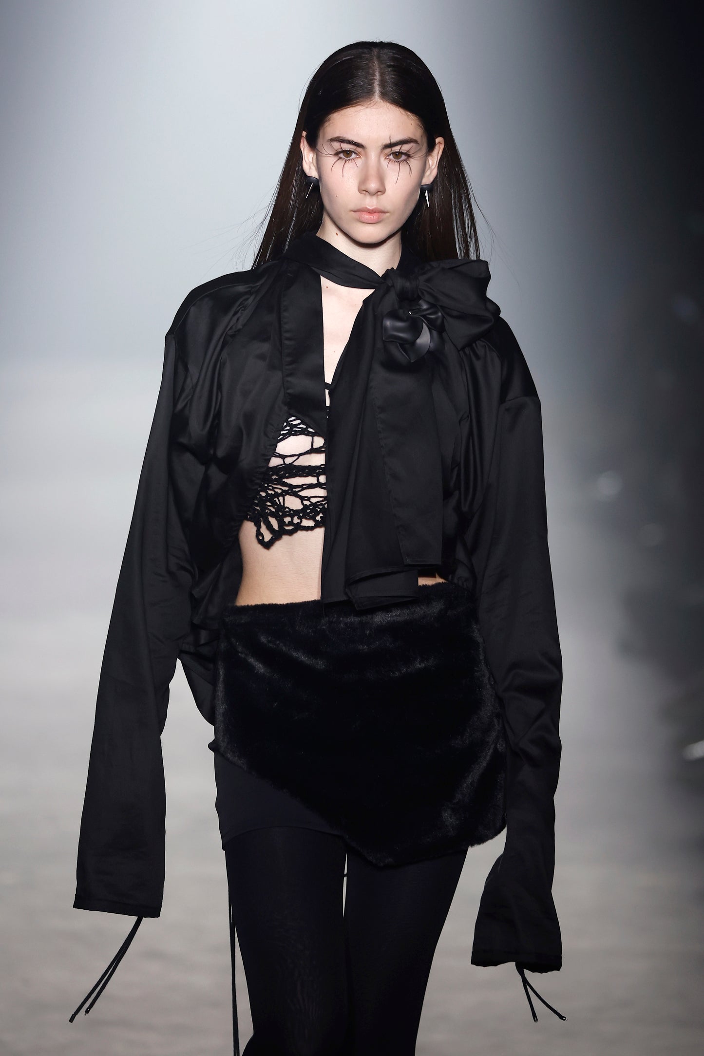 Plague fur mini skirt