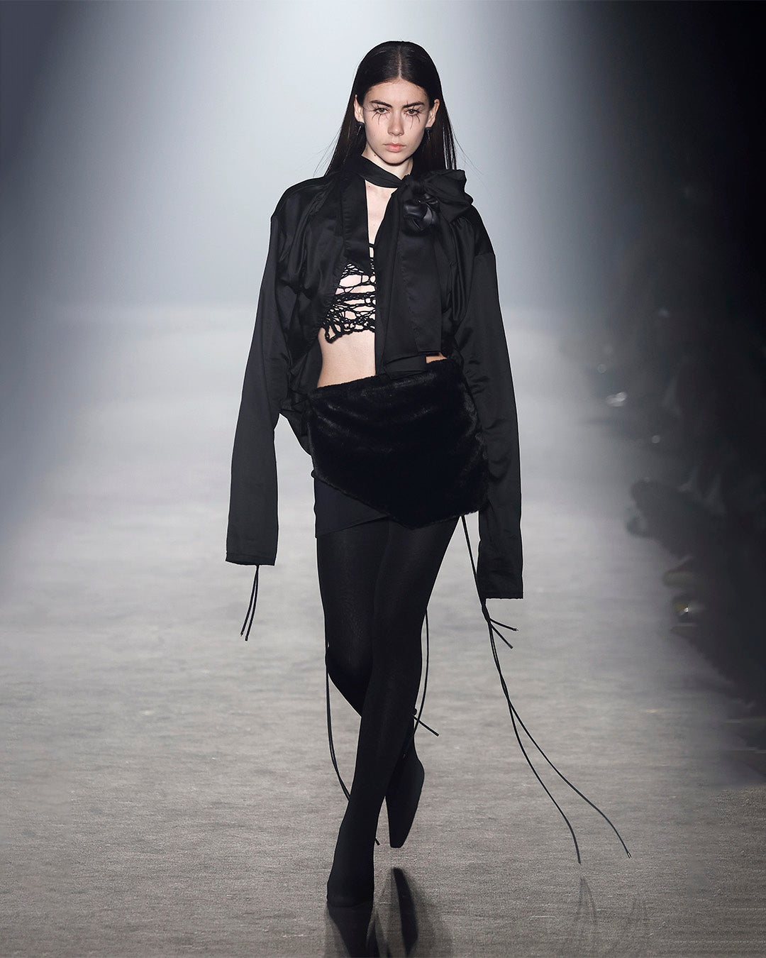 Plague fur mini skirt